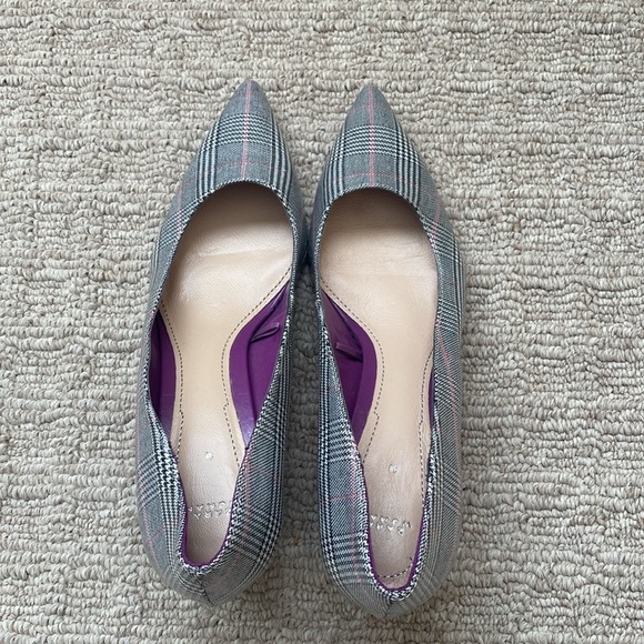 Zara Checkered Plaid Block Heel Pointed Toe Pumps Size - Picture 10 of 13